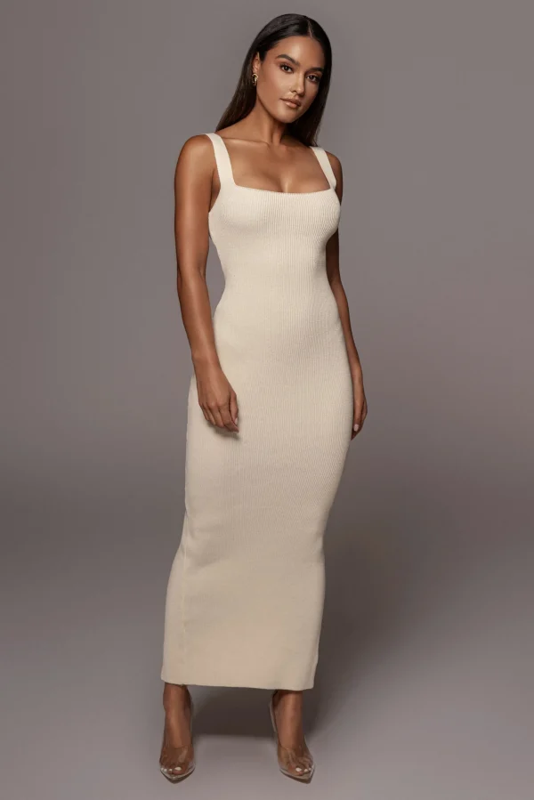 JLUXLABEL Cream Siren Sweater Dress