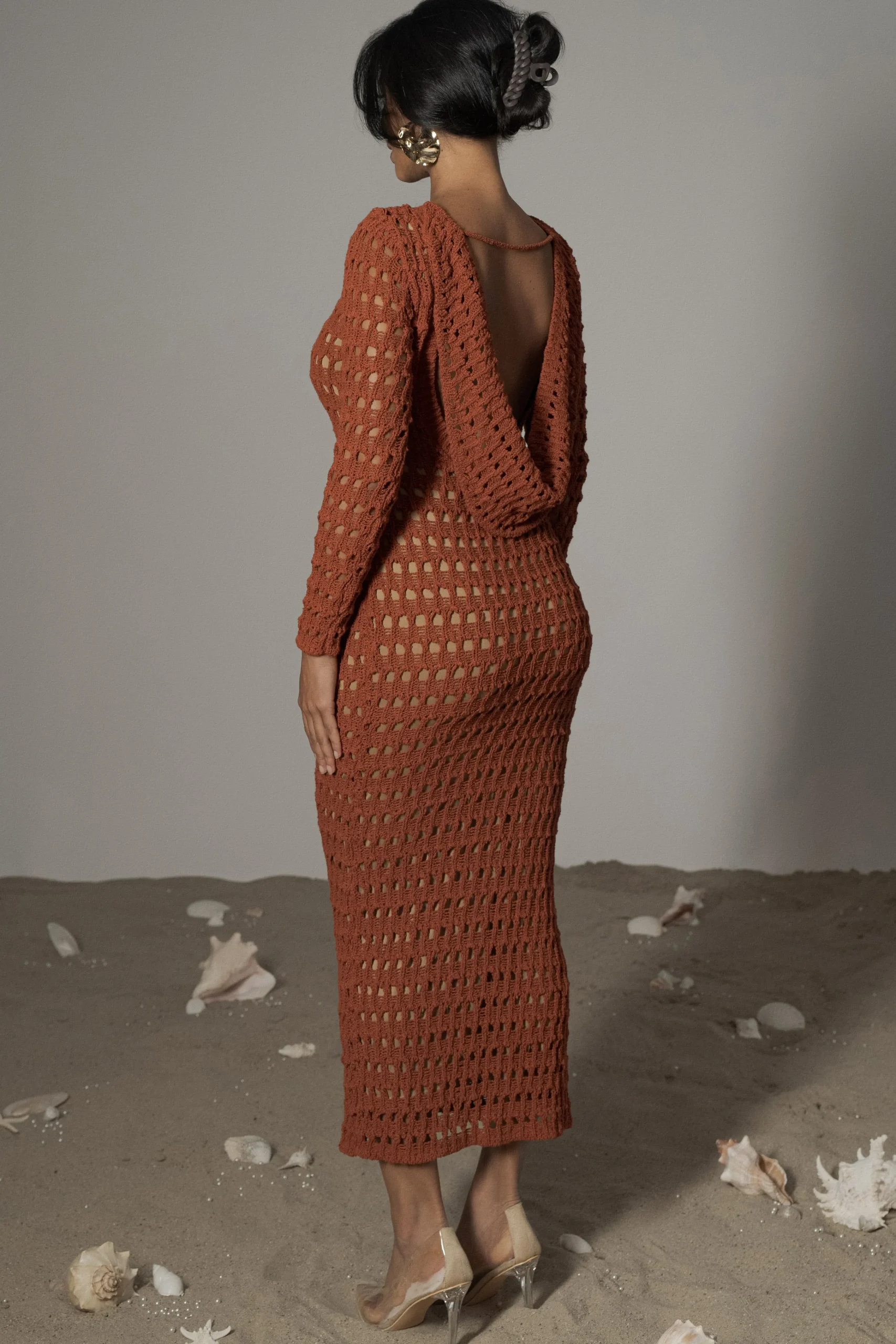 dark_terra_cotta_serene_w_0.webp JLUXLABEL Dark Terra Cotta Serene Wonders Crochet Dress