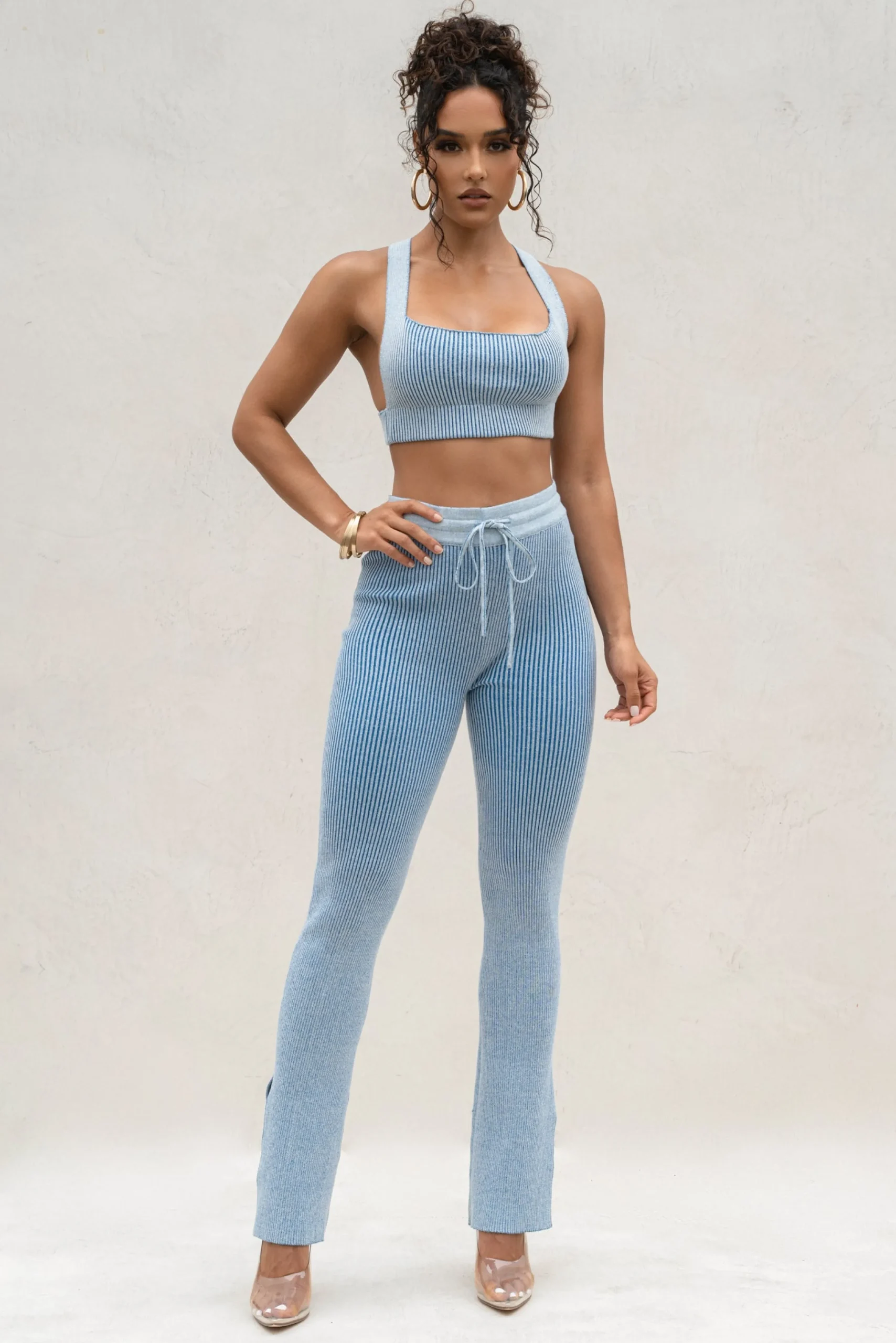 denimwhite_faya_ribbed_pa_0.webp JLUXLABEL Denim/White Faya Ribbed Pants