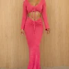 JLUXLABEL Fushia Resort Two-Piece Skirt Set
