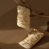 JLUXLABEL Gold Arin Rectangle Drop Earrings