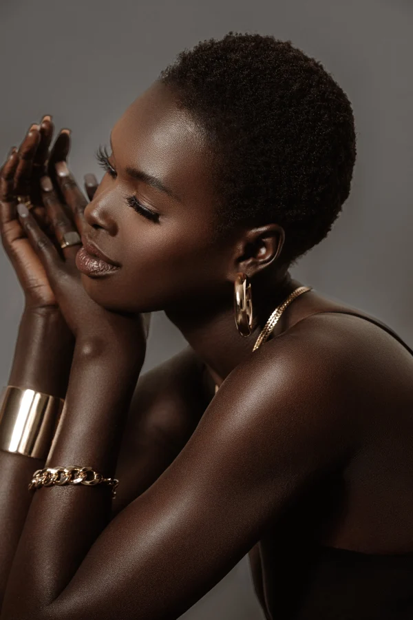 JLUXLABEL Gold Cinema Hoop Earrings