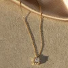 JLUXLABEL Gold Crystal Pendant Necklace