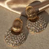 JLUXLABEL Gold Hope Paved Earrings