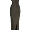 JLUXLABEL Gold Johan One Shoulder Maxi Dress