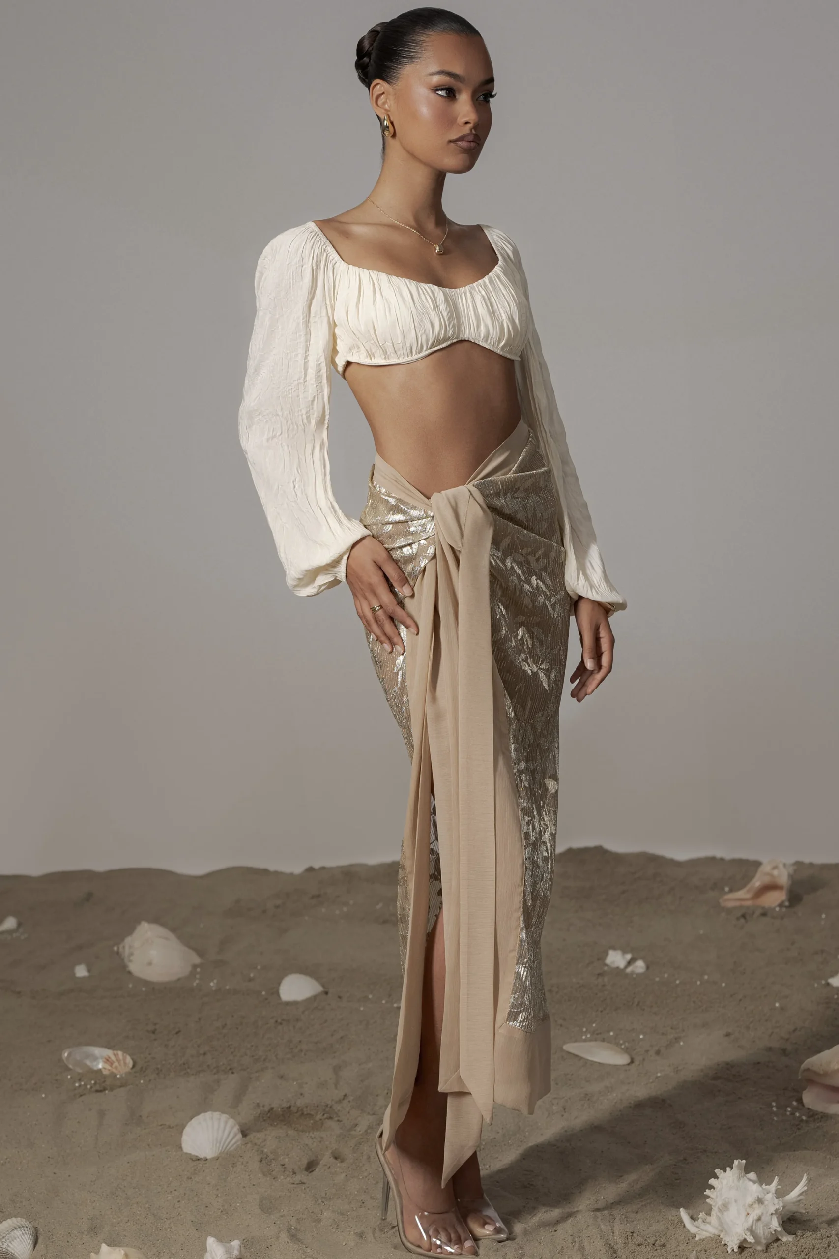 gold_positano_printed_sar_7.webp JLUXLABEL Gold Positano Printed Sarong Skirt