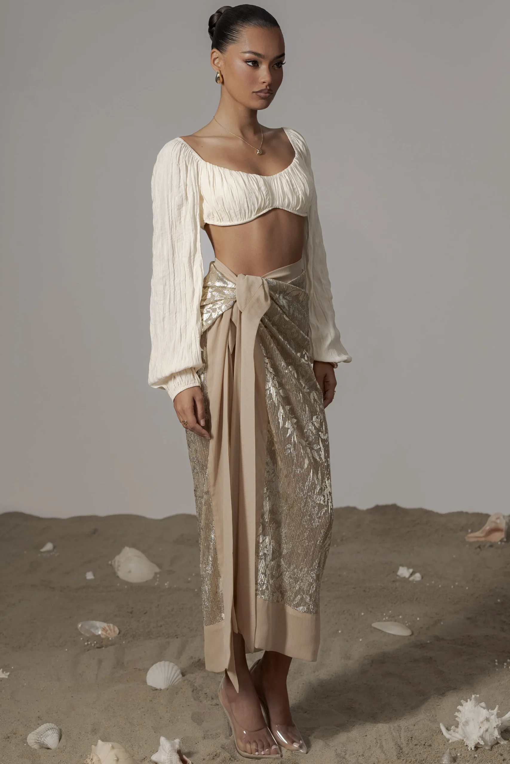 gold_positano_printed_sar_9.webp JLUXLABEL Gold Positano Printed Sarong Skirt