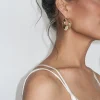 JLUXLABEL Gold Royal Huggie Hoop Earrings