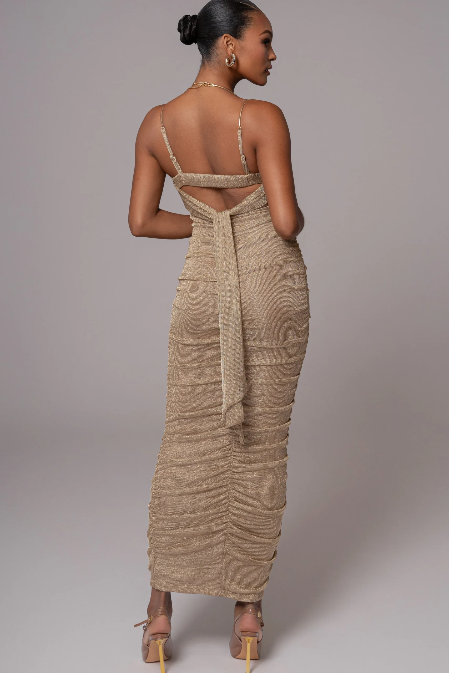 gold_ruched_metallic_maxi_3.webp JLUXLABEL Gold Ruched Metallic Maxi Dress