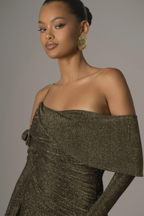 JLUXLABEL Gold Serina Maxi Dress
