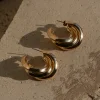 JLUXLABEL Gold Swirl Open Hoop Earring