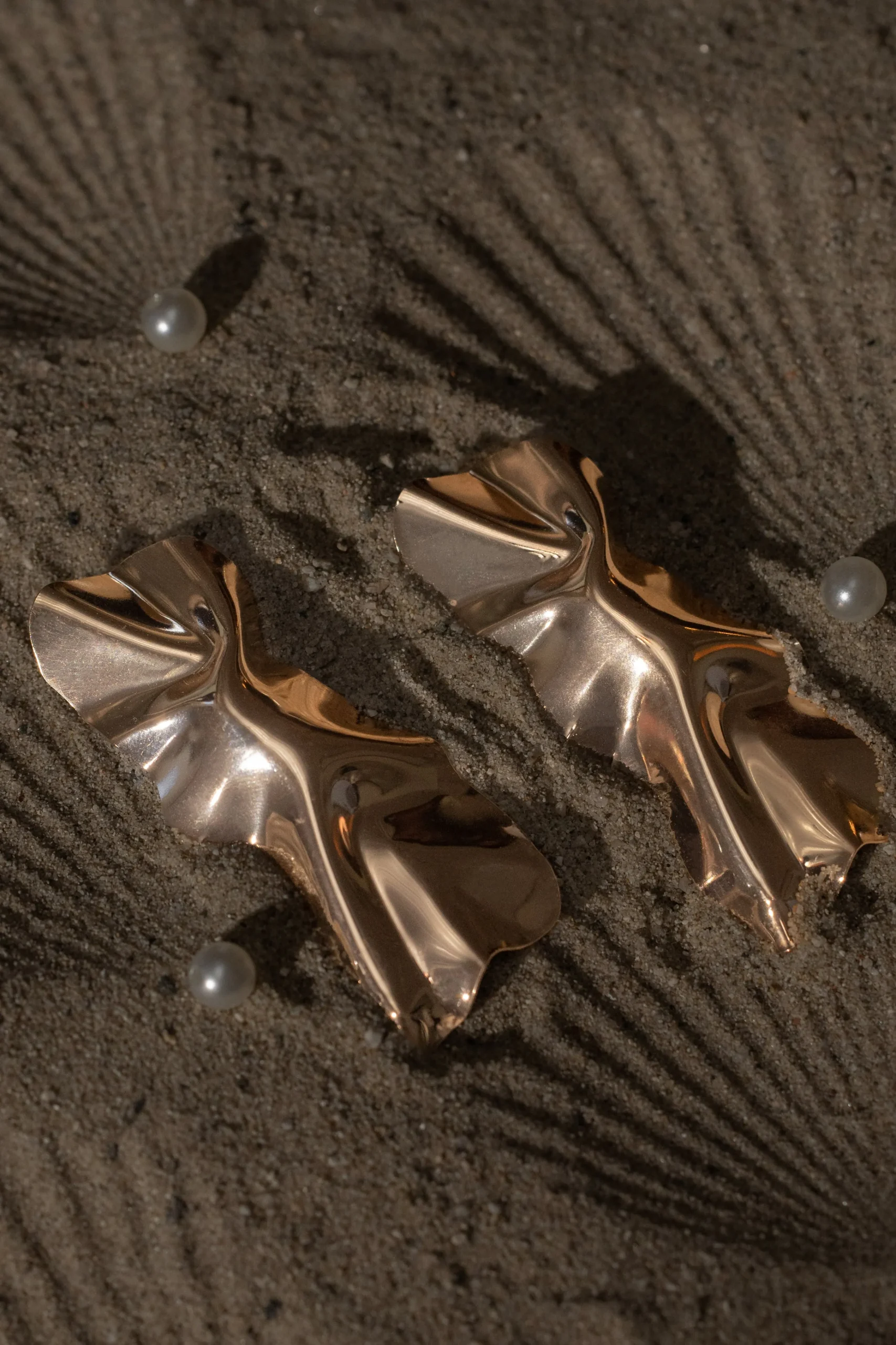 gold_talia_crumpled_earri_0.webp JLUXLABEL Gold Talia Crumpled Earrings