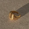 JLUXLABEL Gold Texture Open Ring