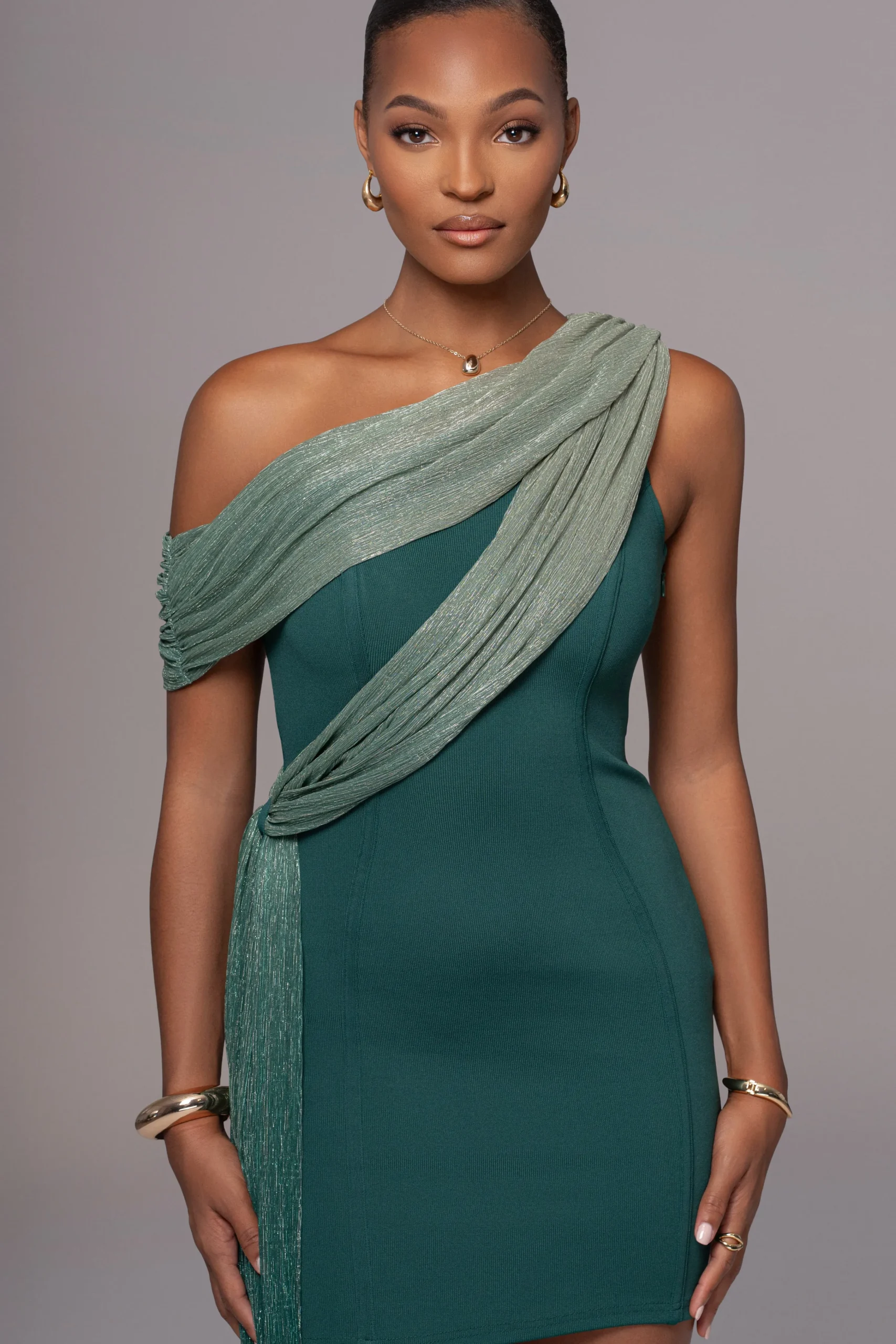 green_asymmetric_drape_mi_15.webp JLUXLABEL Green Asymmetric Drape Mini Dress