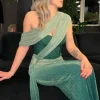 JLUXLABEL Green Celestina Draped Maxi Dress