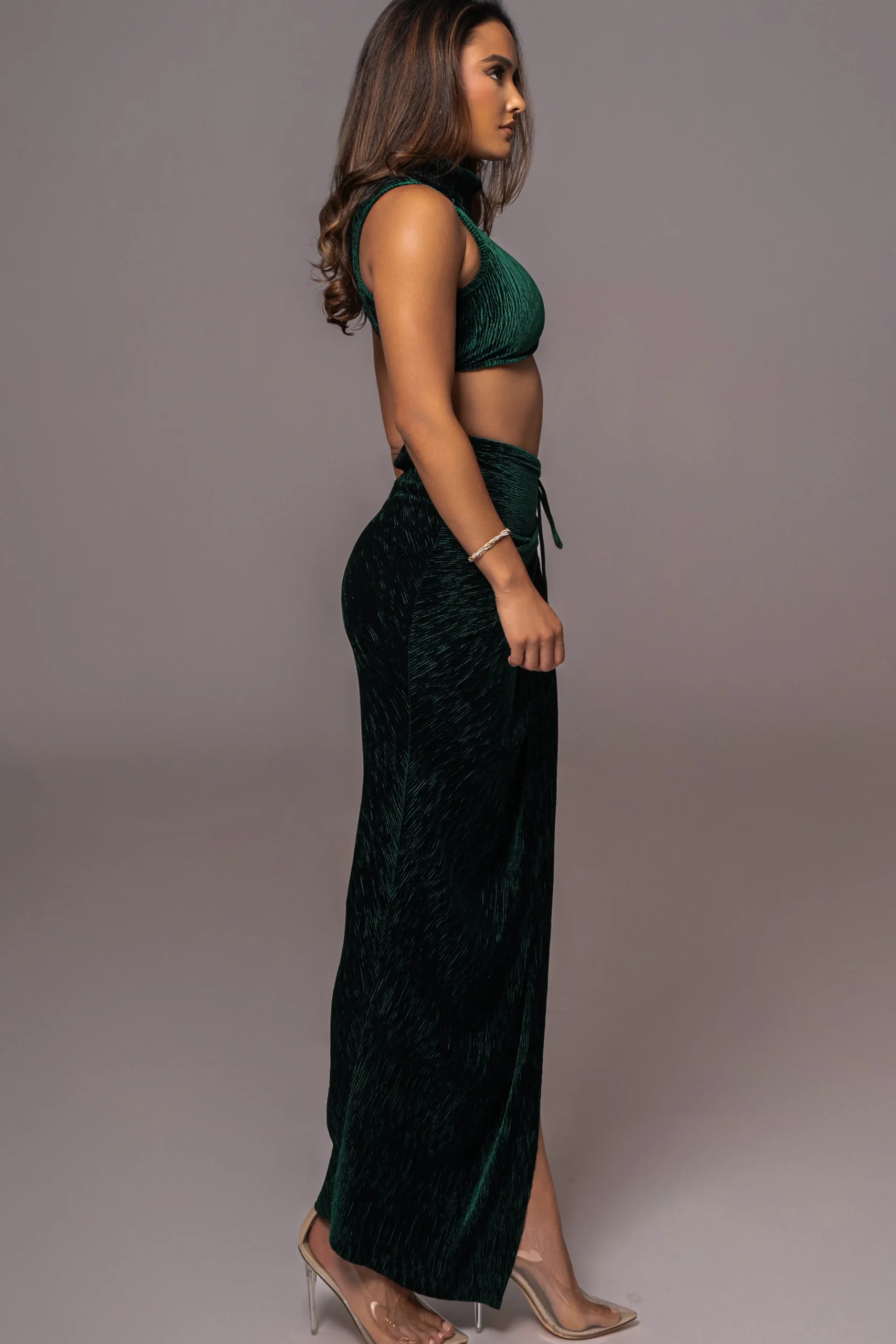 green_chosen_one_velvet_s_6.webp JLUXLABEL Green Chosen One Velvet Skirt Set