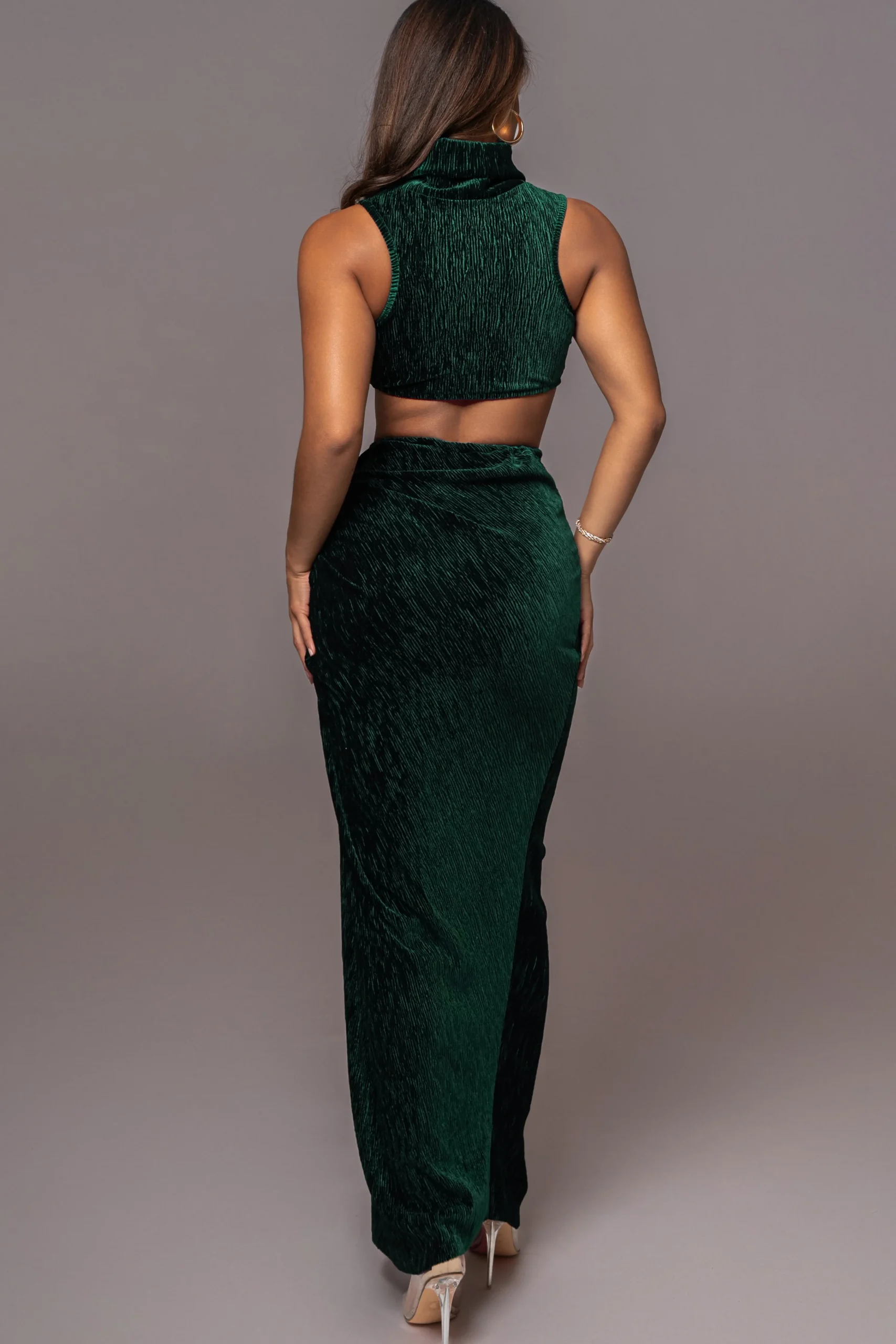green_chosen_one_velvet_s_8.webp JLUXLABEL Green Chosen One Velvet Skirt Set