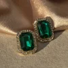 JLUXLABEL Green Emerald Earrings