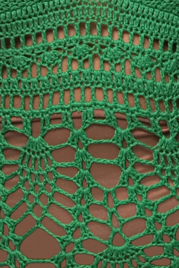 JLUXLABEL Green Great Escape Crochet Maxi Dress