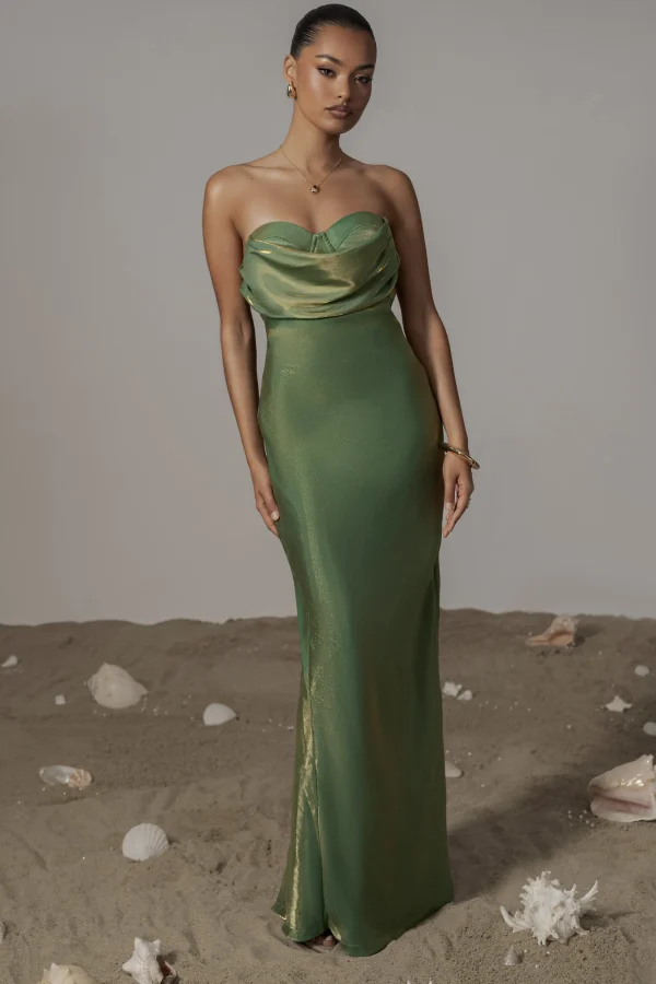JLUXLABEL Green Iridescent Visions Of You Dress