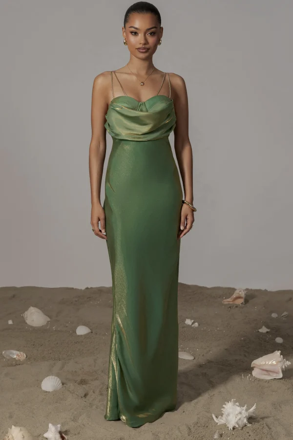 JLUXLABEL Green Iridescent Visions Of You Dress
