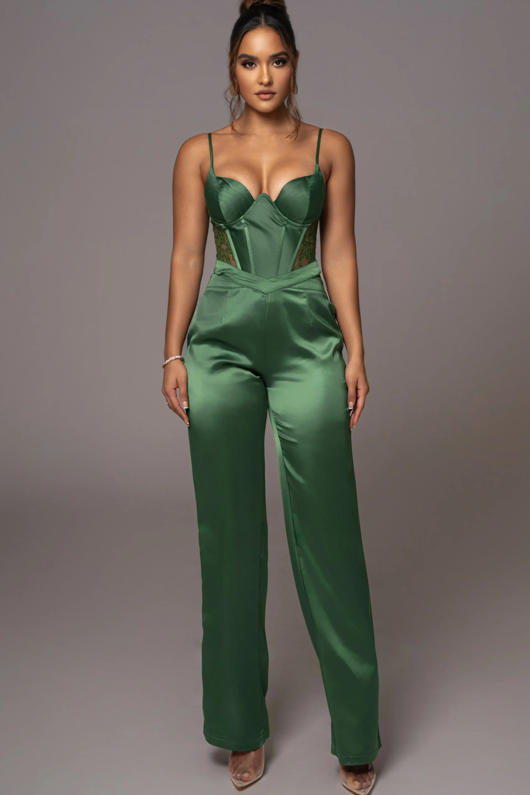 green_joana_cutout_satin__0.webp JLUXLABEL Green Joana Cutout Satin Trousers