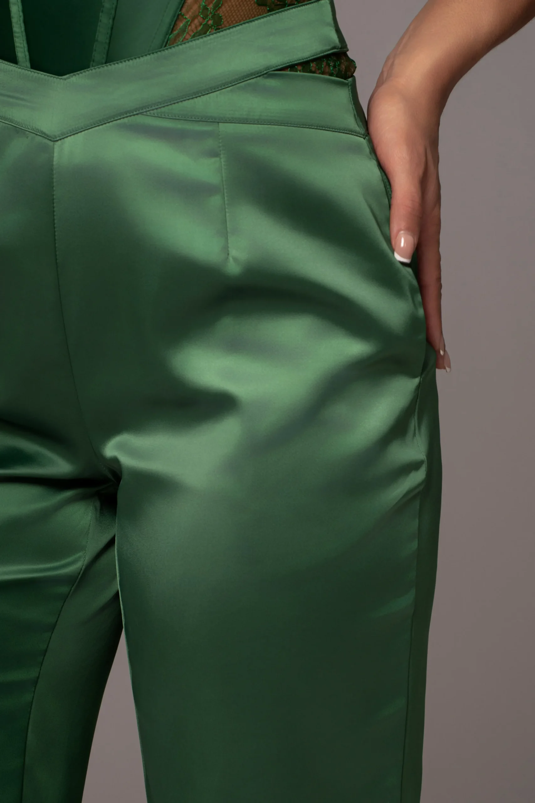 green_joana_cutout_satin__12.webp JLUXLABEL Green Joana Cutout Satin Trousers