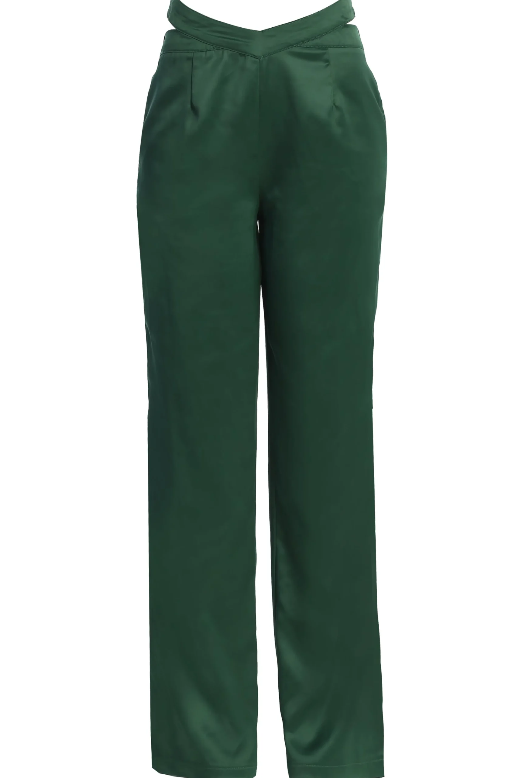 green_joana_cutout_satin__2.webp JLUXLABEL Green Joana Cutout Satin Trousers