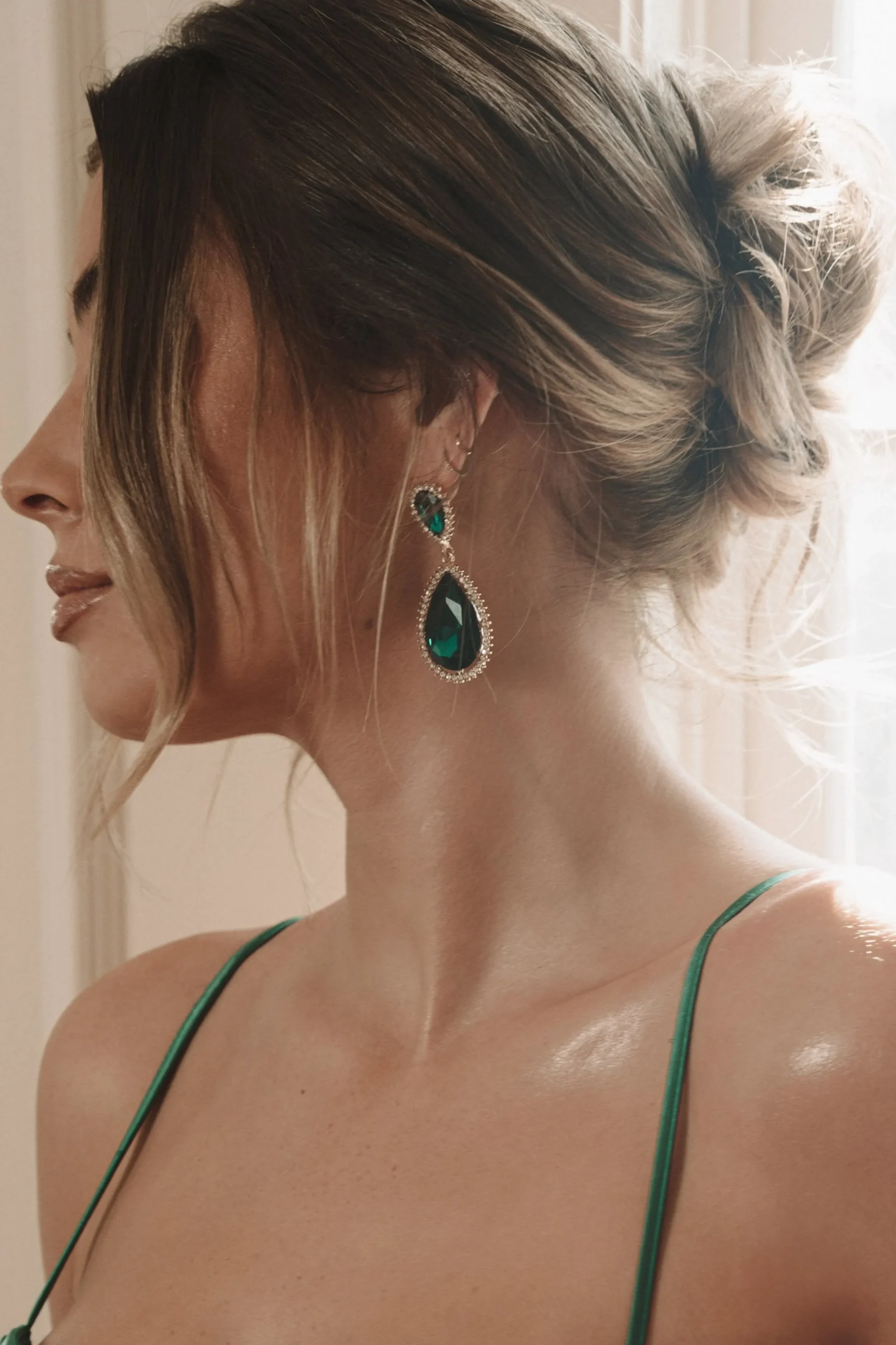 green_true_gem_teardrop_e_0.webp JLUXLABEL Green True Gem Teardrop Earrings