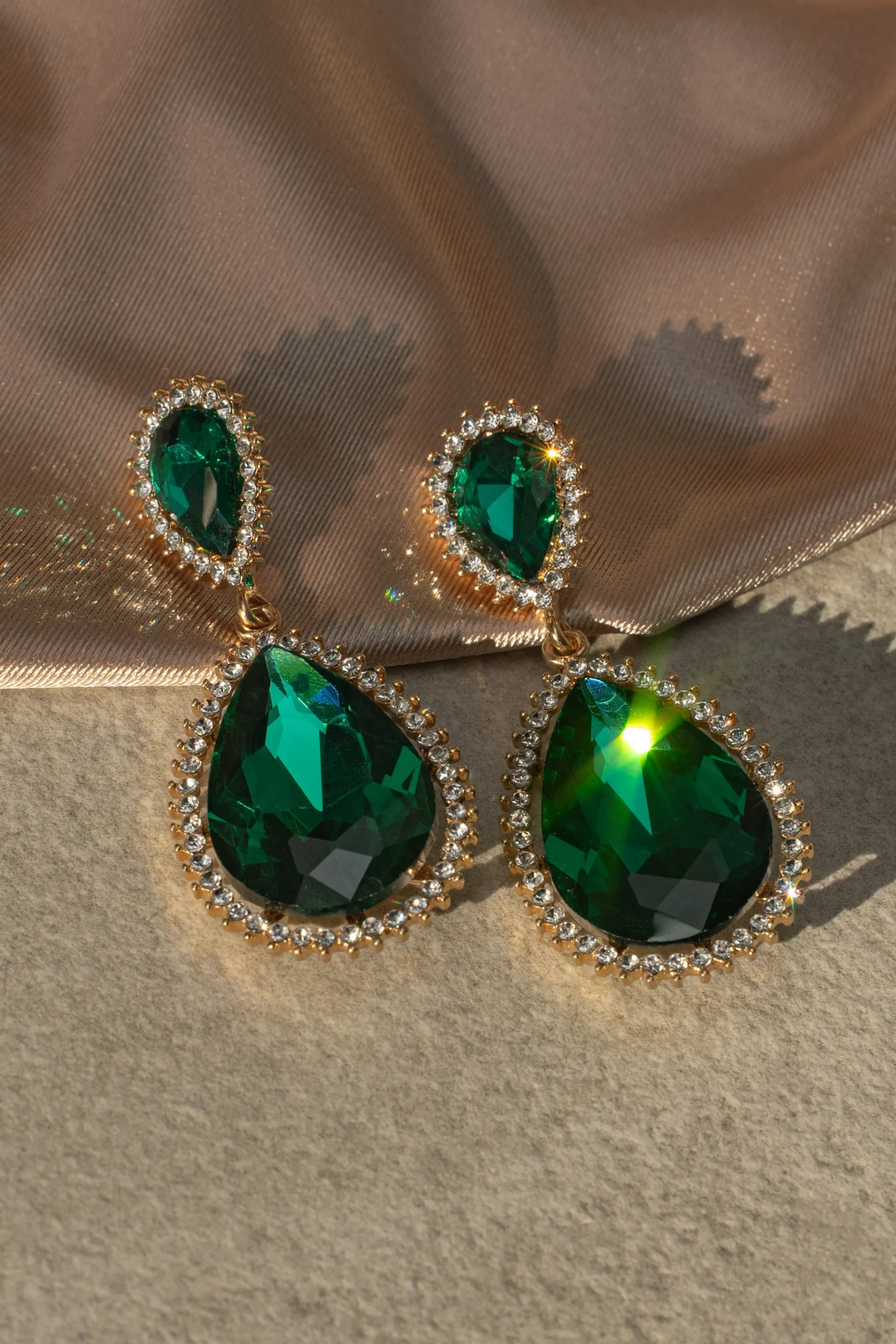 green_true_gem_teardrop_e_1.webp JLUXLABEL Green True Gem Teardrop Earrings