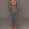 JLUXLABEL Grey Danni Ribbed Maxi Dress