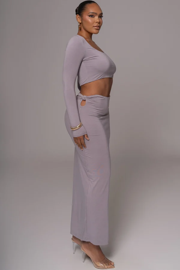 JLUXLABEL Grey Geneva Skirt Set