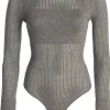 JLUXLABEL Grey Klaudette Knit Bodysuit