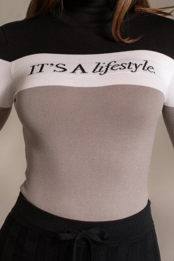 JLUXLABEL Grey Lifestyle Knit Bodysuit