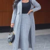 JLUXLABEL Grey Missy Cable Sweater Midi Skirt