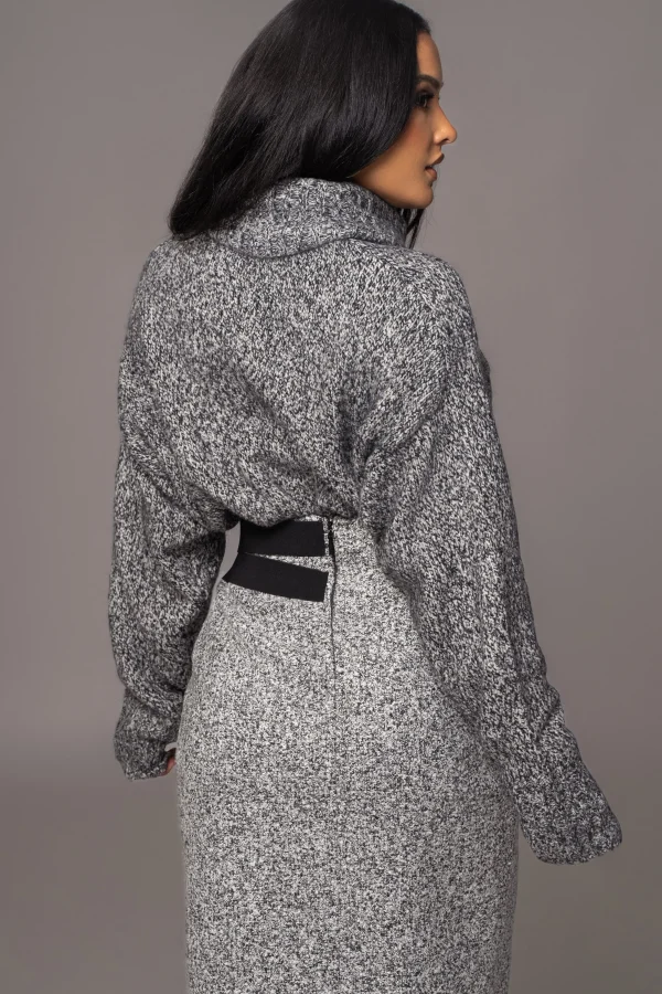 JLUXLABEL Grey New Beginnings Oversized Turtleneck