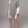 JLUXLABEL Grey Tash Sweater Knit Dress