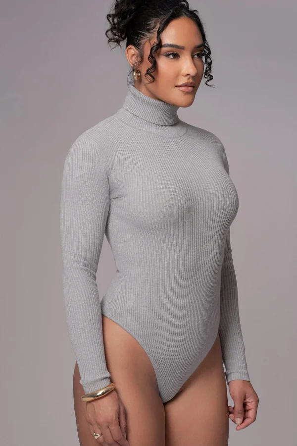 JLUXLABEL Heather Grey Arlett Turtleneck Bodysuit