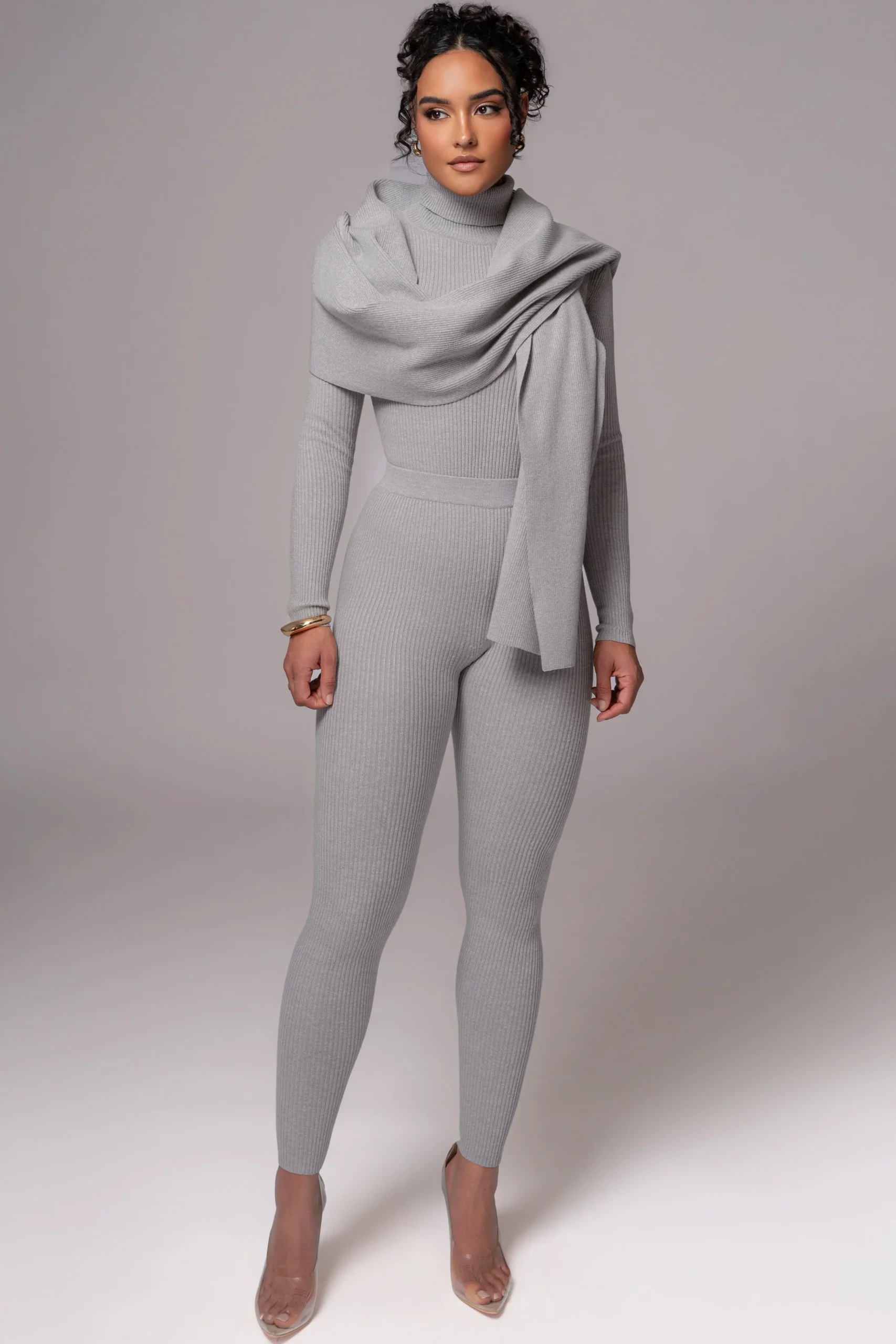 heather_grey_arlett_turtl_6.webp JLUXLABEL Heather Grey Arlett Turtleneck Bodysuit