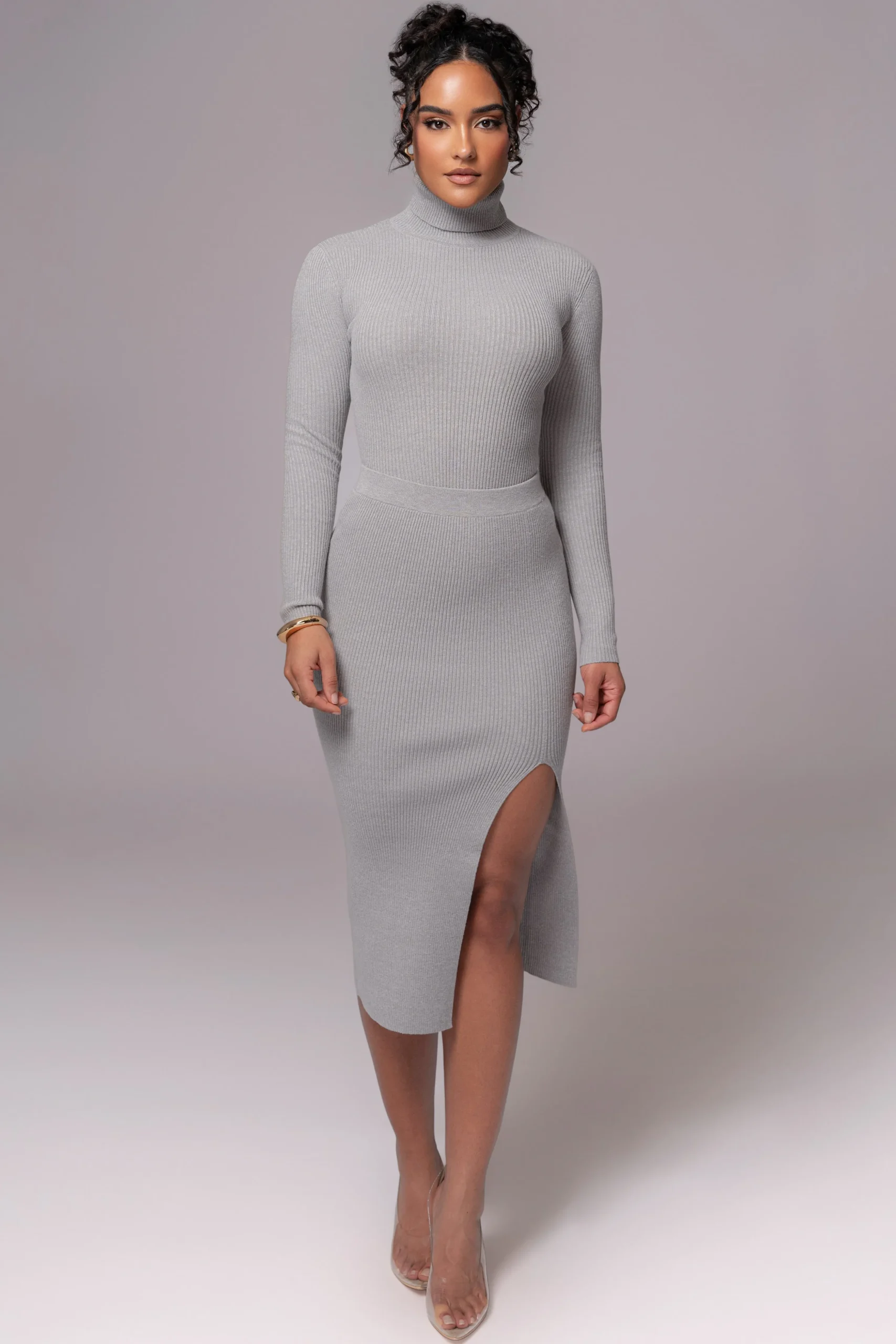 heather_grey_arlett_turtl_7.webp JLUXLABEL Heather Grey Arlett Turtleneck Bodysuit