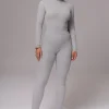 JLUXLABEL Heather Grey Naaya Ribbed Leggings
