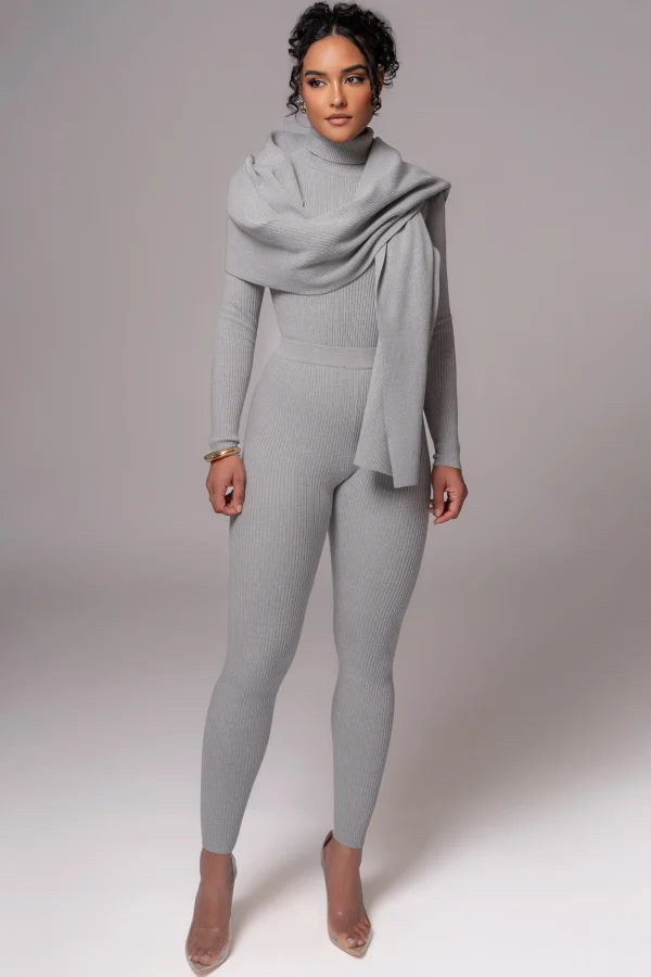 JLUXLABEL Heather Grey Naaya Ribbed Leggings