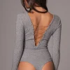 JLUXLABEL Heather Grey Pegasus Chain Bodysuit