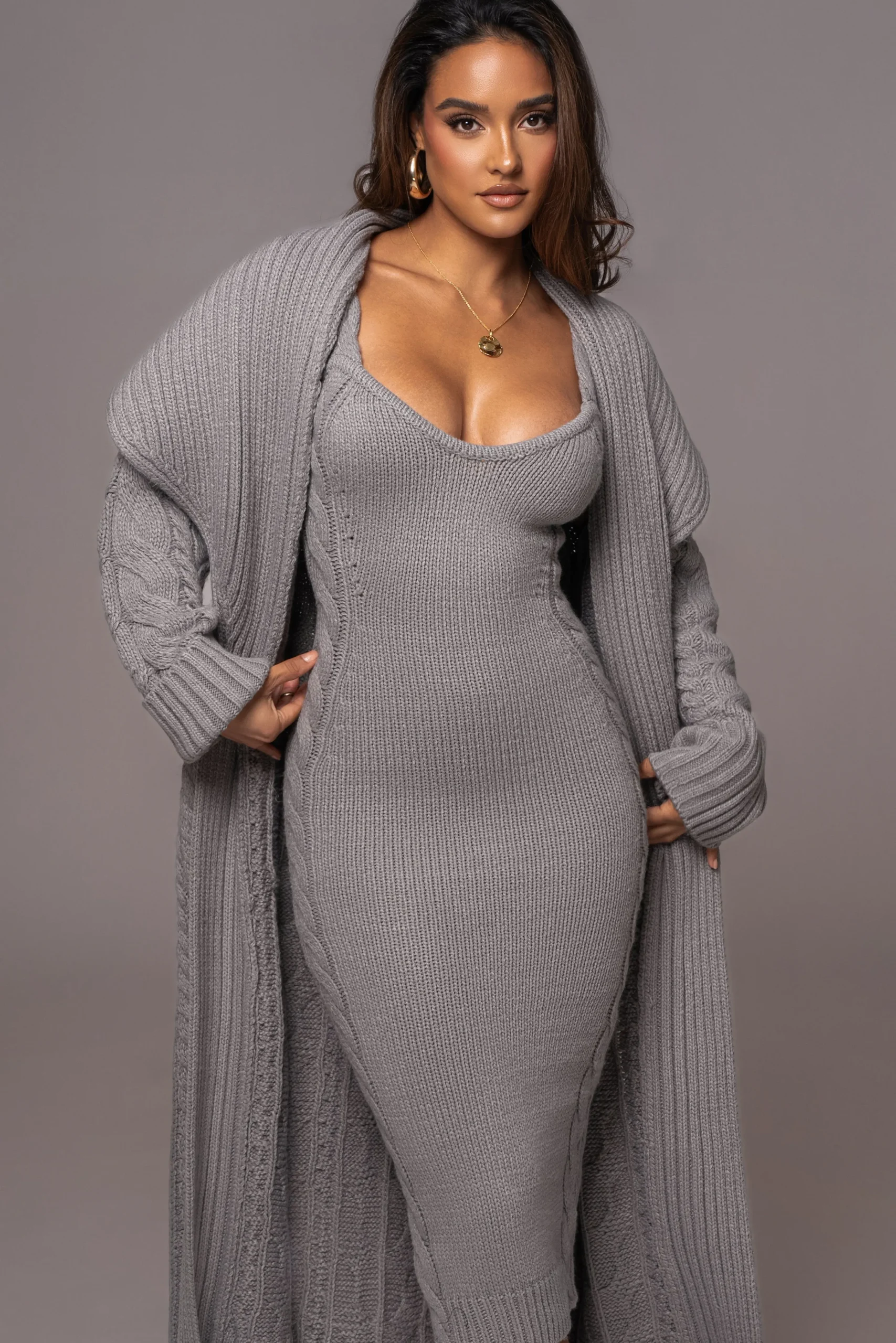 heather_grey_upstate_cabl_1.webp JLUXLABEL Heather Grey Upstate Cable Knit Cardigan