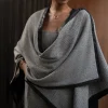 JLUXLABEL Herringbone Reversible Shawl