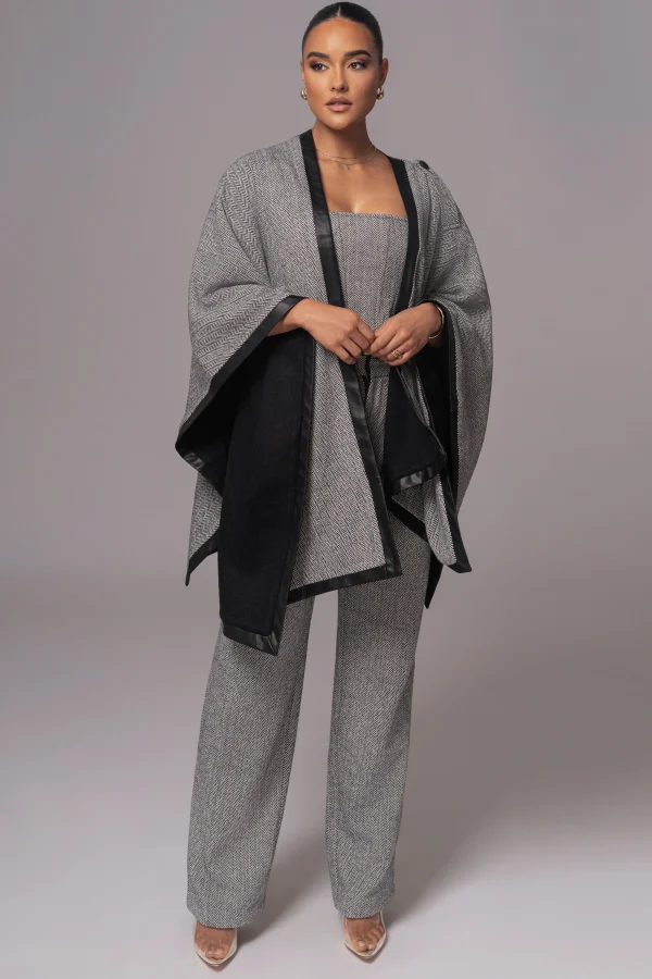 JLUXLABEL Herringbone Reversible Shawl