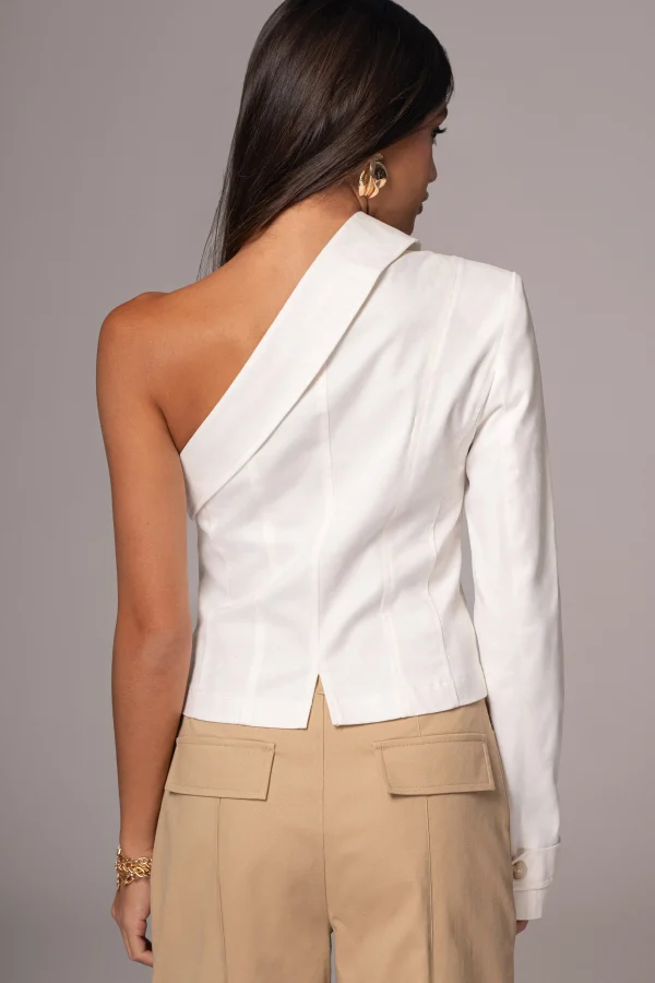JLUXLABEL Ivory Amal One Shoulder Top