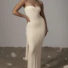JLUXLABEL Ivory Blanca Strapless Maxi Dress