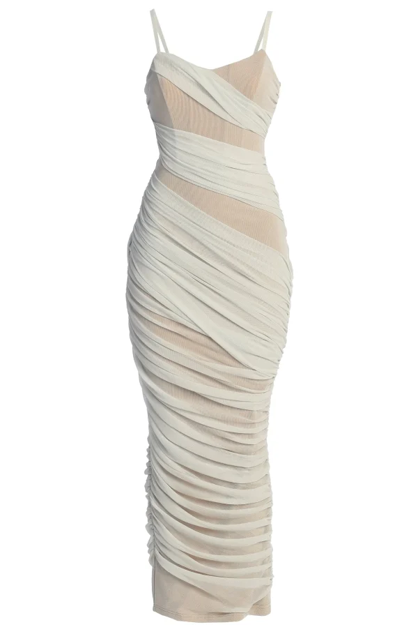 JLUXLABEL Ivory Catalina Lurex Knit Maxi Dress