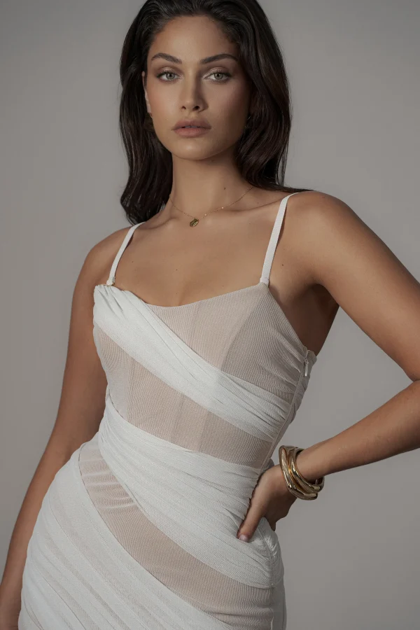 JLUXLABEL Ivory Catalina Lurex Knit Maxi Dress